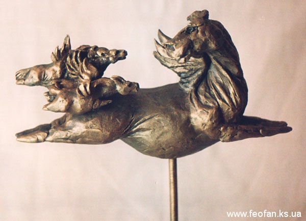 Первый Урок. Бронза. 21см.х15см. 2001г.