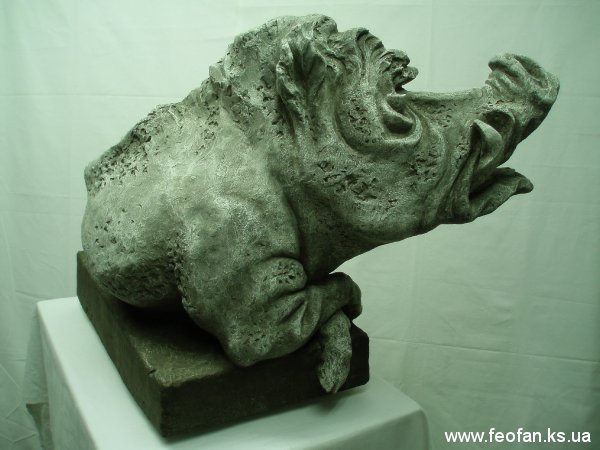 Зачарованный Кабан. Искусственный камень. Н-51см.х60см.51см. 2005г.